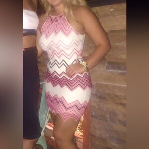 Slimming mini dress pink white purple black